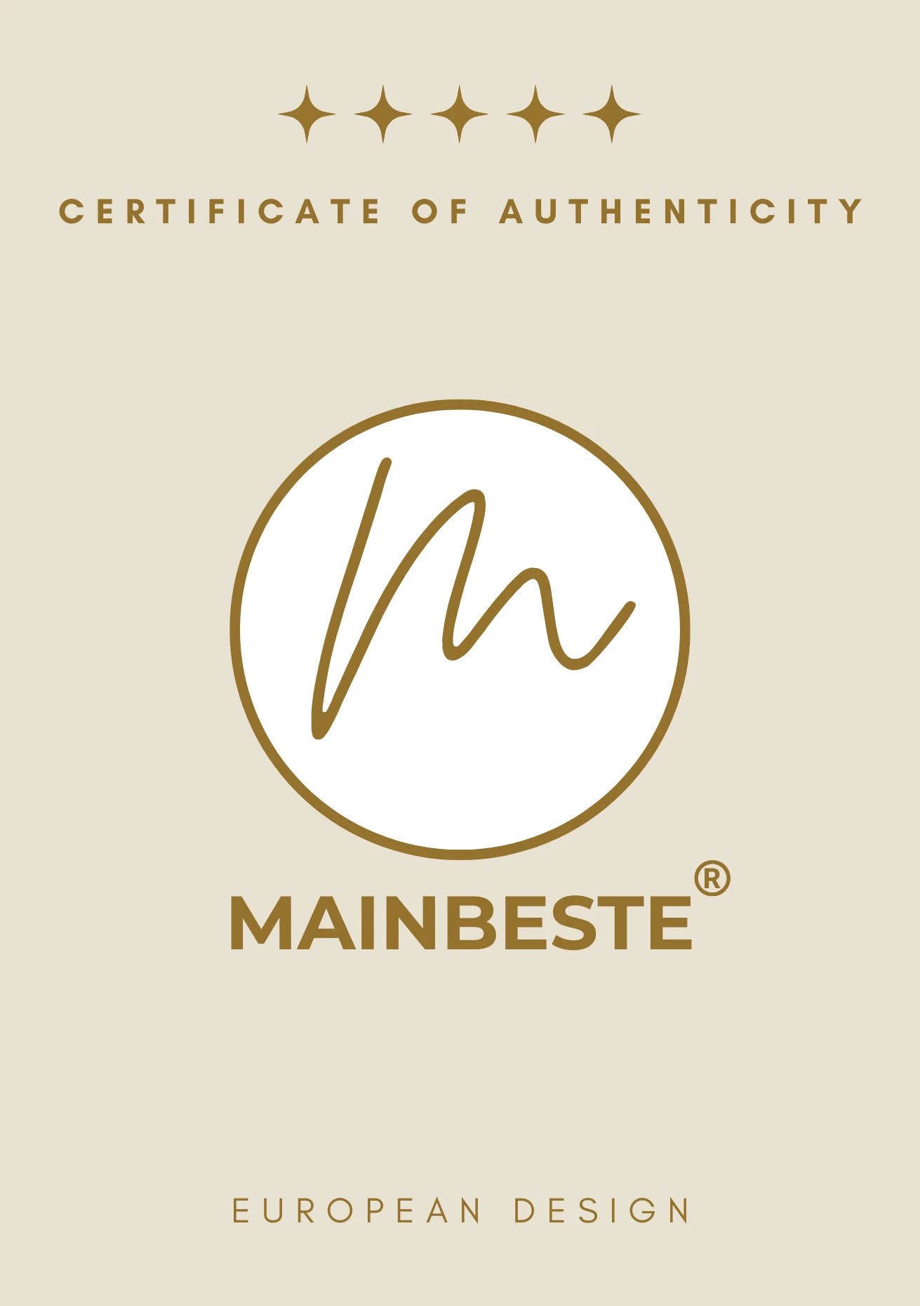 Mainbeste certificate of authenticity